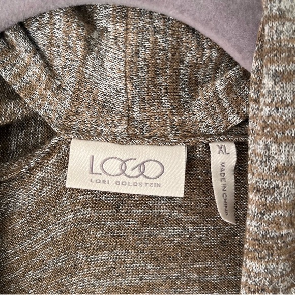 LOGO Lori Goldstein Vest Women's XL Green Draped Sweater Cardigan Pockets - Picture 7 of 7